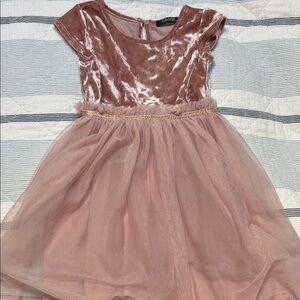 George Pink Velvet and Tulle Kids Dress